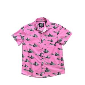 Liquid Death Shirt Pink Bloody Chainsaw‎ Massacre Limited Edition Button Up M